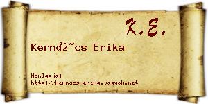 Kernács Erika névjegykártya